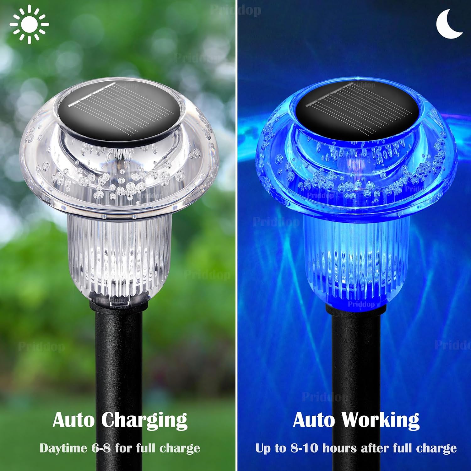 Solar Lights Outdoor Waterproof 8 Pack Garden Decor Color Changing | Pathway Stake Lights For Yard Patio Lawn Planter Landscape Path, Auto On/Off Acrylic Mushroom Shape Led Christmas Decor