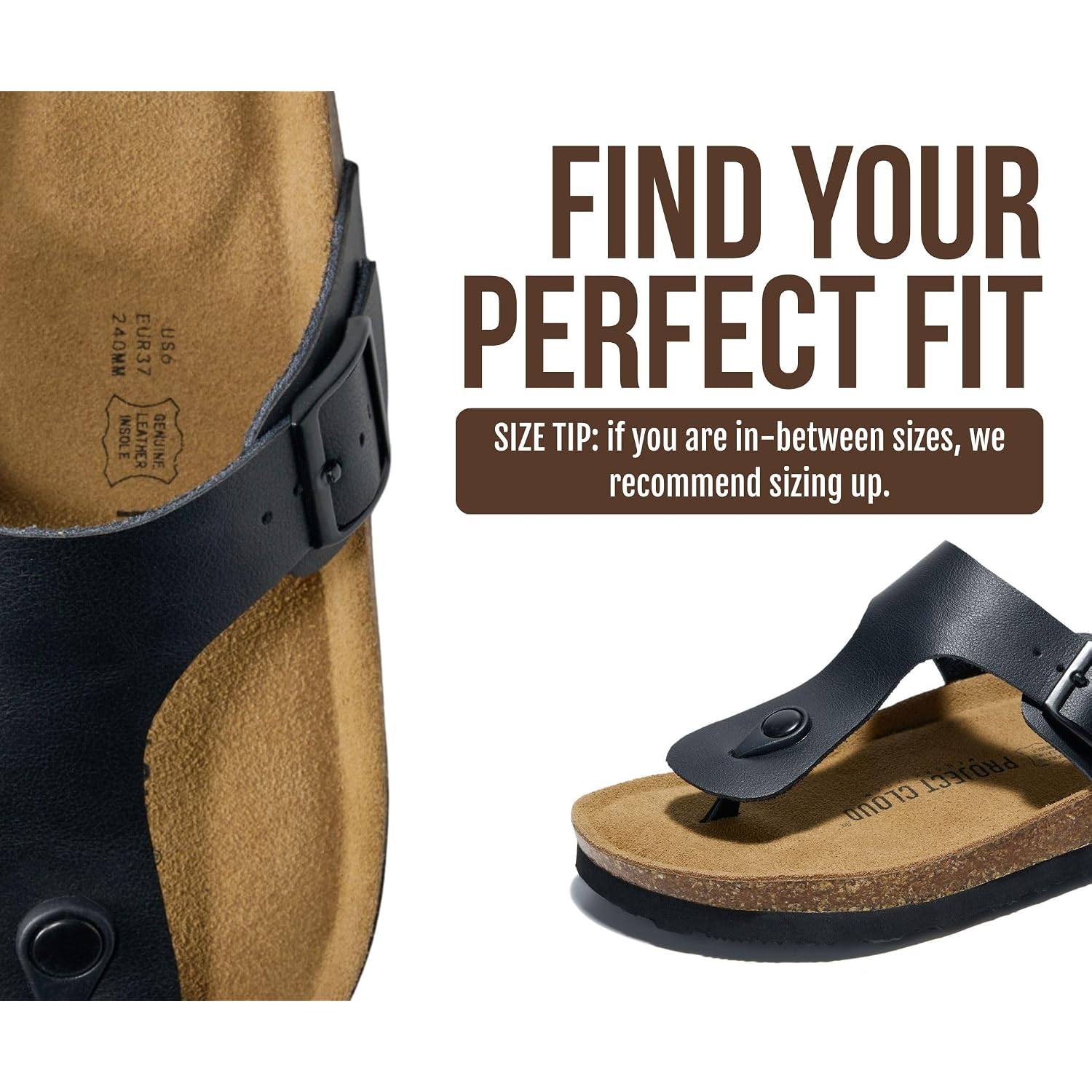 Project Cloud Womens Sandals 100% Genuine Leather Thong Sandals For Women - Memory Foam Insole Women Sandals - Non-Slip Flip Flops For Women - Lightweight Sandals Women Footwear 2026