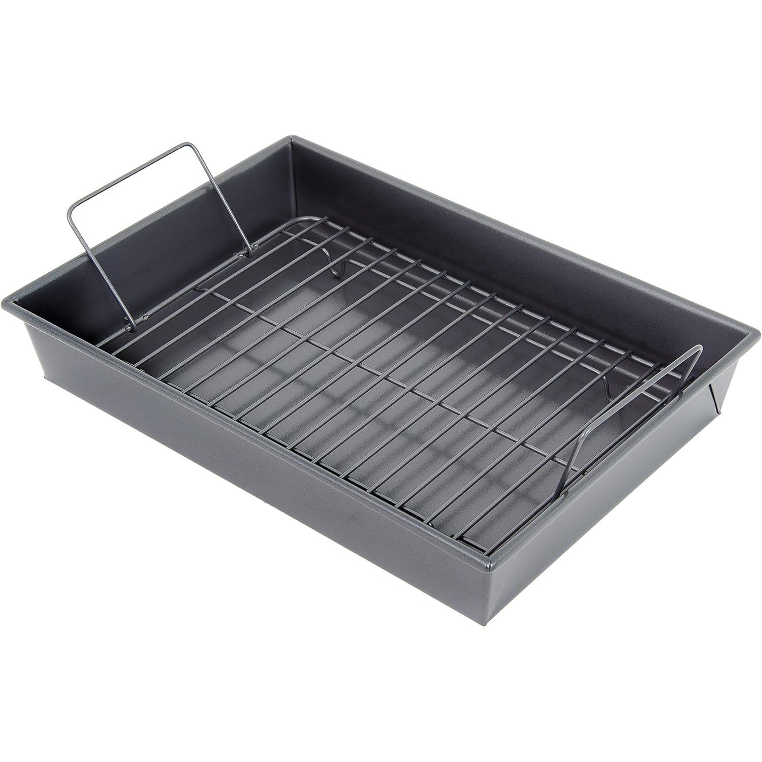 Chicago Metallic Professional Non-Stick Roast Pan With Non-Stick Rack, 13-Inch-By-9-Inch