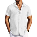 Coofandy Men'S Casual Button Down Shirts Short Sleeve Textured Summer Beach Shirts