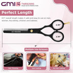 Gmi-Tweezers™-Hair Cutting Scissors For Professionals, And Home Use -Professional Barber Scissors-Hair Scissors For Men And Women-Thinning Shears For Hair Cutting Set-Pack Of 2 (Black)