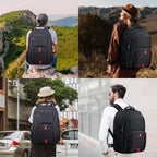 Anterk Extra Large Travel Laptop Backpack 17.3 In Carry On Backpack For Men | Travel Backpack Anti Theft Water Resistant College Bussiness Tsa Airline Approved Work Computer Backpack, Black