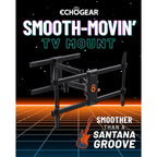 Echogear Full Motion Articulating Tv Wall Mount Bracket For Tvs Up To 82" - Smooth Extension, Swivel, & Tilt - Wall Template For Easy Install - Centers & Levels After Mounting Plus Hides Your Cables