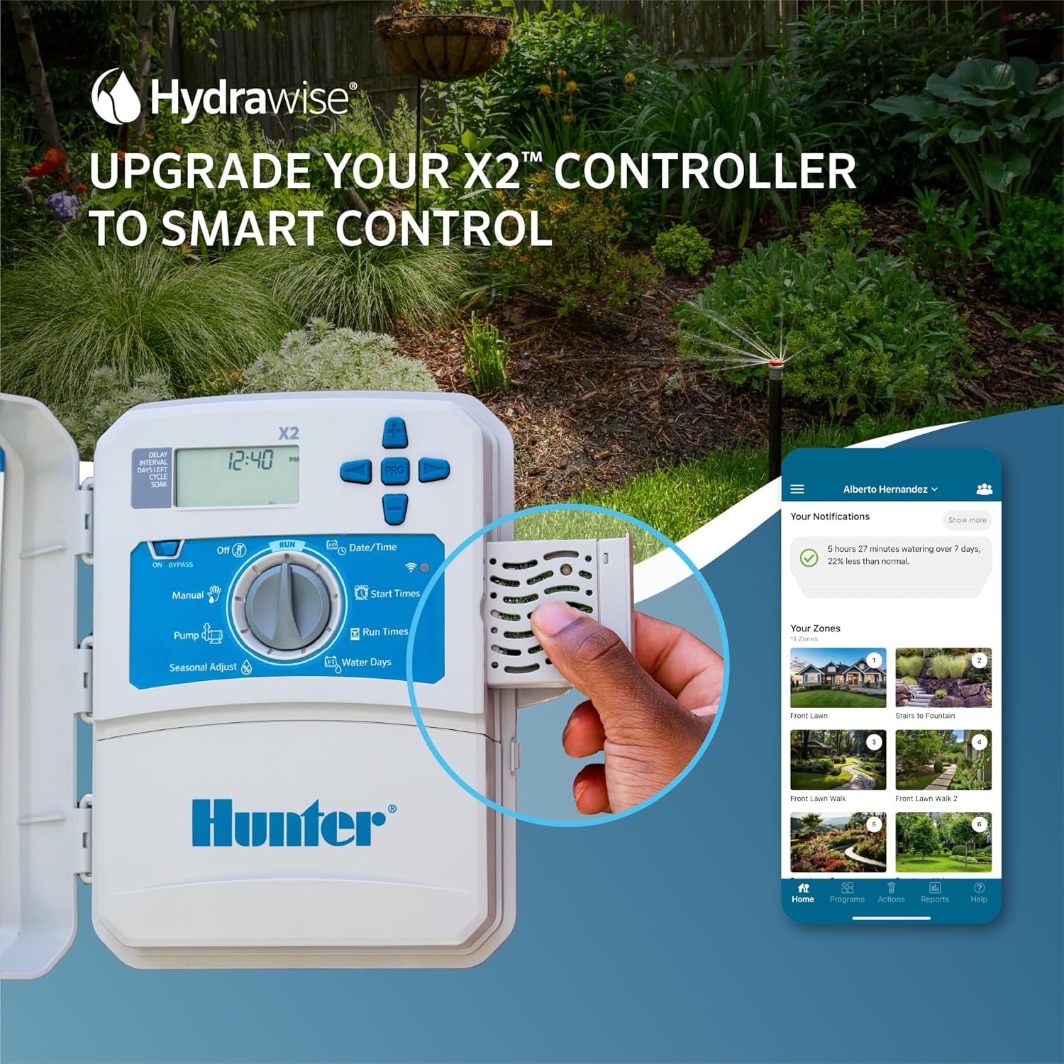 Hunter Wand Wifi Module For X2 Sprinkler Controller, Hydrawise App, 2.4Ghz