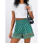 Shorts for Women Summer Casual High Smocked Waist Wide Leg Lounge Comfy Baggy Shorts 2026 Beach Vacation Clothes