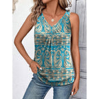 Zeagoo Womens Tank Tops Loose Fit V Neck Ruched Sleeveless Tops Casual Basic Banded Shirts S-Xxl