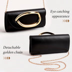 Clutch Purses For Women - Evening Bag With Chain Elegant Dressy Formal Handbag Metal Handle Purse