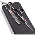 Katana Classic Professional 6.5" Shear Set By Tokko Shears, Premium 440C Japanese Steel Regular And Thinning Scissors For Barbers And Salon Professionals