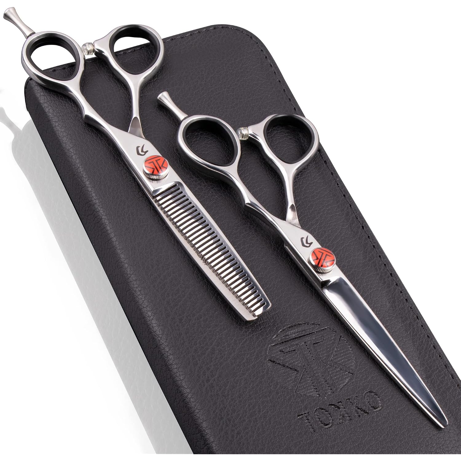 Katana Classic Professional 6.5" Shear Set By Tokko Shears, Premium 440C Japanese Steel Regular And Thinning Scissors For Barbers And Salon Professionals