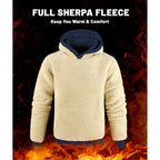 Men'S Sherpa Fleece Lined Hoodie Thick Pullover Hooded Winter Warm Casual Athletic Sweatshirt With Kangaroo Pocket