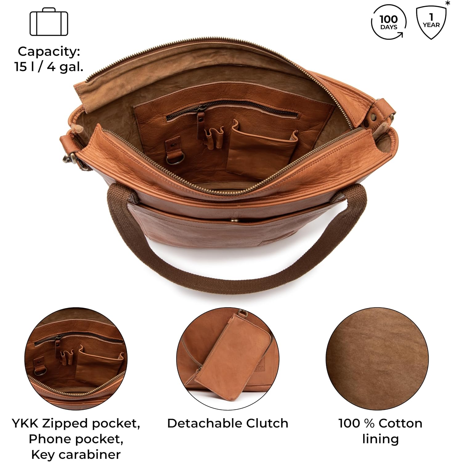 Berliner Bags Vintage Genuine Leather Tote Bag Verona, Handbag, Large Shopper, Work Bag For Women