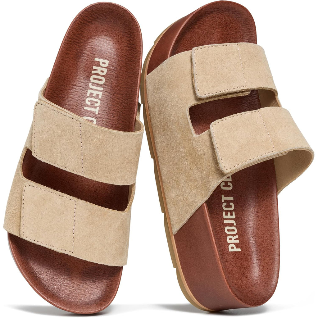 Project Cloud 100% Genuine Leather Platform Sandals Women Footwear-Beach Essentials Summer Wedges With Plush And Soft Insole-Non Slip & Lightweight Wedge Sandals For Women 2026