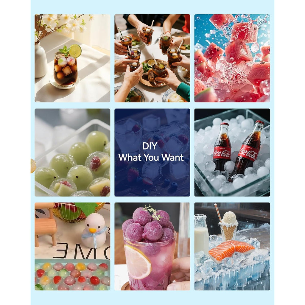 Ice Cube Trays With Lid And Bin, Bpa-Free Mini 0.8 Inch Sphere Ice Molds, 2-Pack Small Round Ice Ball Trays, Easy Release, Includes Scoop & Ice Storage Box For Cocktails, Coffee