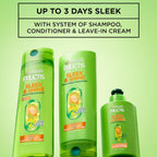 Garnier Fructis Sleek & Shine Leave-In Conditioner Cream, Anti-Frizz Hair Treatment With Plant Keratin + Argan Oil, Controls Frizz And Provides Smoothness For Frizzy, Dry Hair, 10.2 Fl Oz