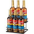 Coffee Syrup Organizer Rack, 2 Tier Syrup Holder For Coffee Bar Syrup Storage,Kitchen Condiment Organization And Wine Display(6 Bottle Capacity).