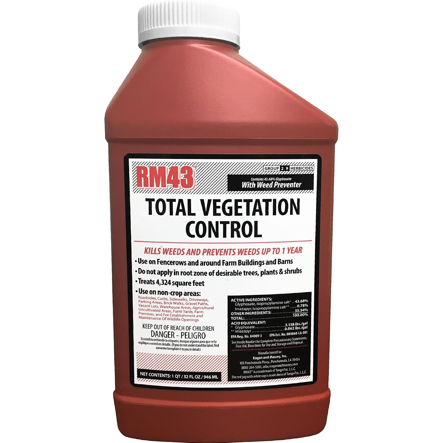 Rm43 76502 32Oz Total Veg Control Glyph Imazapyr Weed Preventer, 0.25 - Gallon