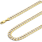 14k REAL Yellow/White/Two Tone Gold Solid 14mm, 12mm, 9.5mm, 8mm, 7mm, 6mm, 5mm, 4mm, 3mm, 2.5mm, 2mm Cuban Concave Curb Chain Necklace/Bracelet