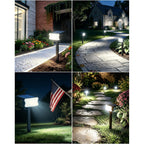 Hggh Solar Lights Outdoor Waterproof Ip67, 60 Led 3 Lighting Modes Solar Spot Lights Outdoor For Yard Garden Pathway Landscape, Auto On/Off, Function 2 In 1(Cool White, 4 Pack)