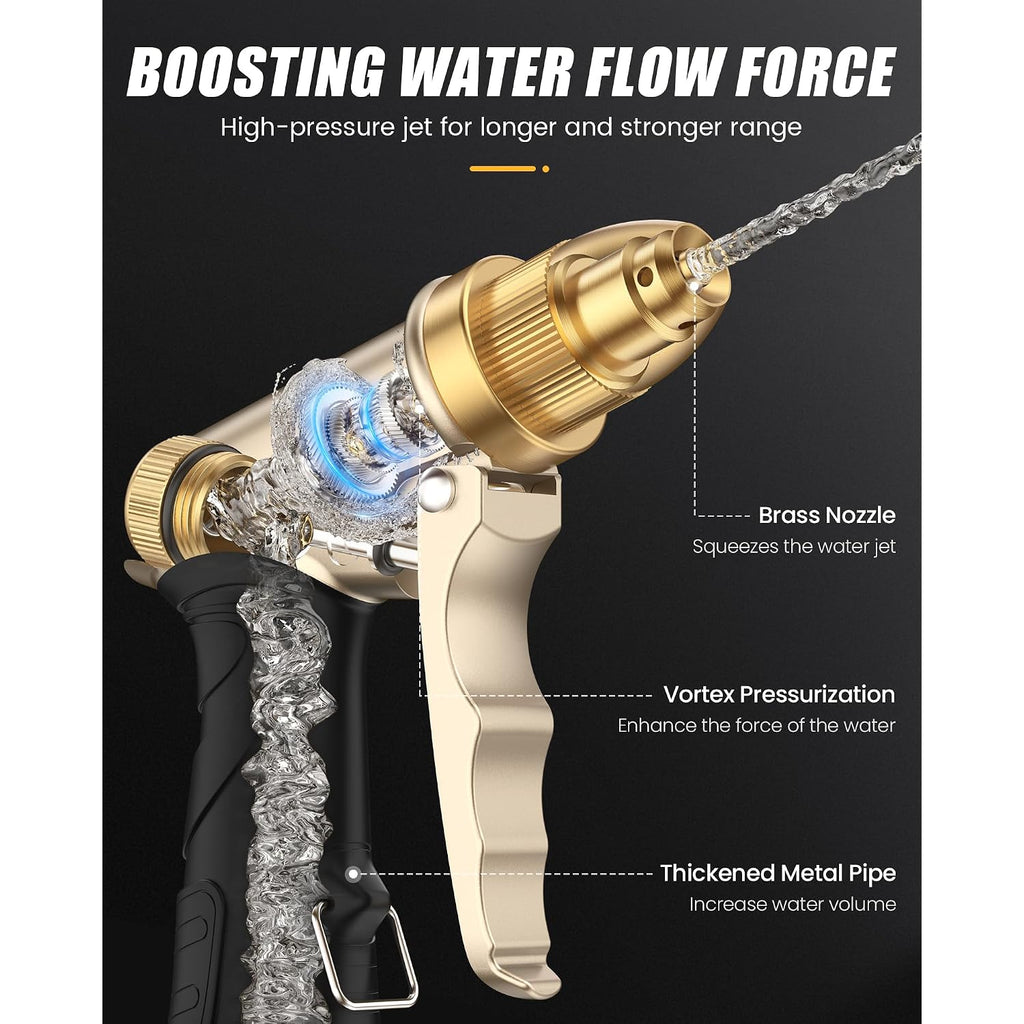 Rainpoint Garden Hose Nozzle, Upgraded Heavy Duty Metal Spray Nozzle, High Pressure Water Nozzle With Adjustable Spray Patterns For Watering Plants, Car Washing, And Pet Showering
