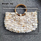Shell Beaded Clutch Purse For Women Luxury Handmade Top Handle Bag Beach Evening Handbag For Summer Vacation