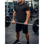 Magcomsen Men'S Short Sleeve Hoodie Workout Gym Athletic Cotton Lightweight Hooded T Shirts Sweatshirt