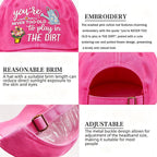 Gardening Hat for Women - Adjustable Cotton Garden Hat, Retirement Gifts for Mom Grandma, Gardening Essentials Pink