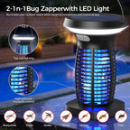 Solar Bug Zapper Outdoor, Uv Mosquito And Fly Zapper With Auto Mode, Rechargeable Cordless Electric Insect Trap, Waterproof Bug Light For Patio Backyard Porch Camping