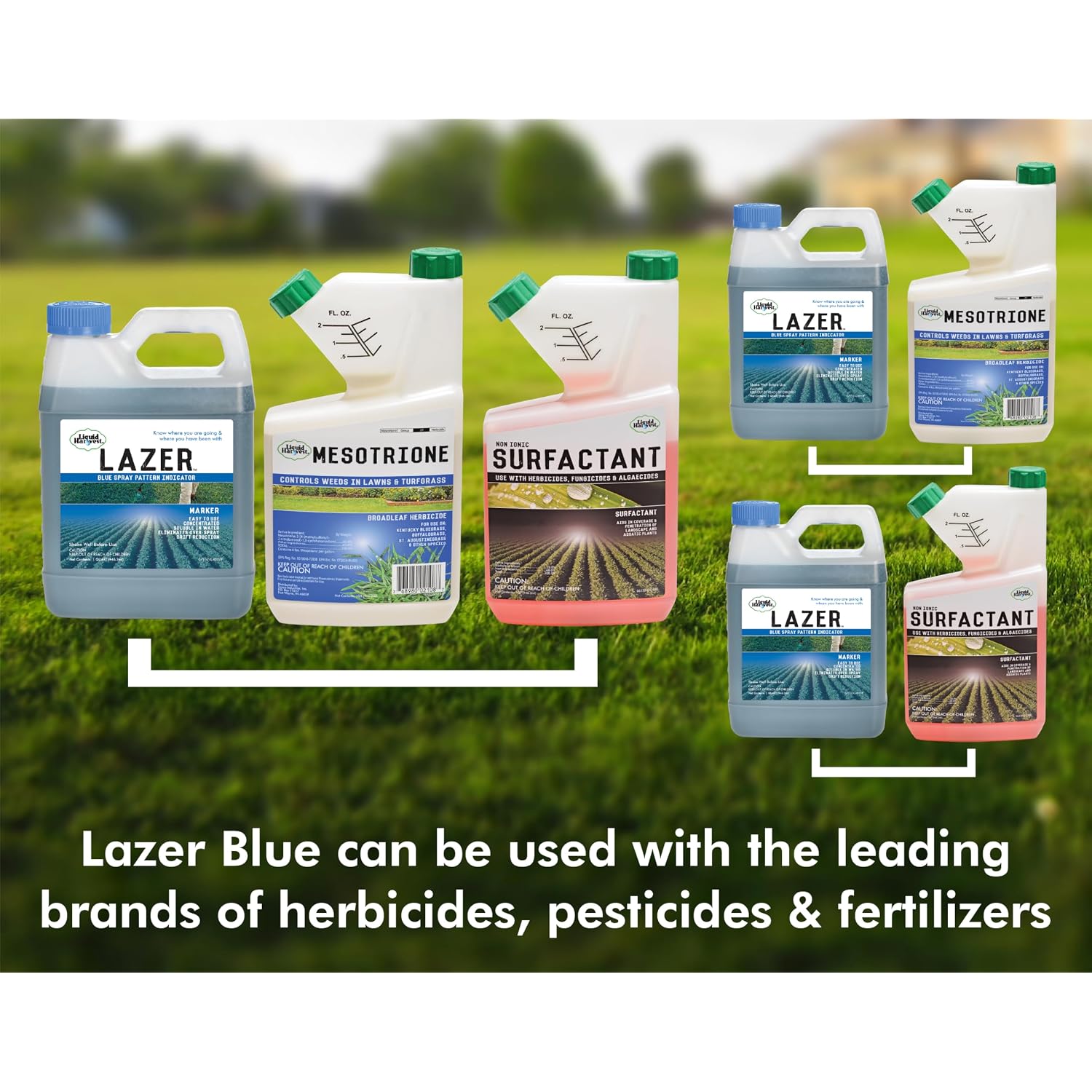 Liquid Harvest Lazer Blue - 32 Ounces - Concentrated Spray Pattern Indicator - Perfect Weed/ Fertilizer Marking Dye, Turf Mark And Blue Herbicide Marker