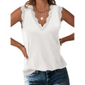 Anrabess Womens Lace Trim Tank Tops V Neck Sleeveless Shirts 2026 Summer Casual Trendy Dressy Cami Top