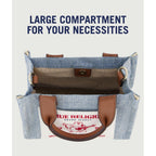 True Religion Tote Bag, Women's Mini Travel Shoulder Bag with Adjustable Strap