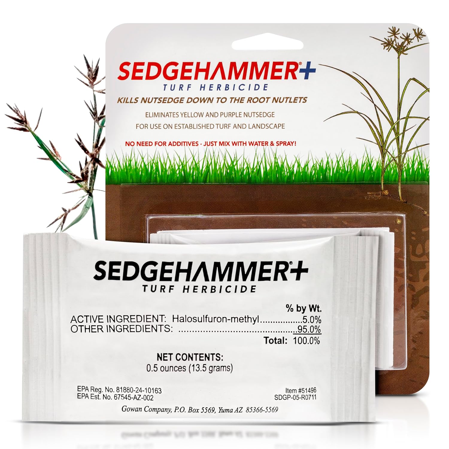 Sedgehammer Plus Turf Herbicide -Purple & Yellow Nutsedge Killer For Lawns With Pre-Mixed Surfactant - Lawn & Pet Safe Weed Killer Mix For Residential Use (2)