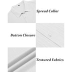 Coofandy Men'S Short Sleeve Casual Button Down Shirts Textured Summer Beach Shirt
