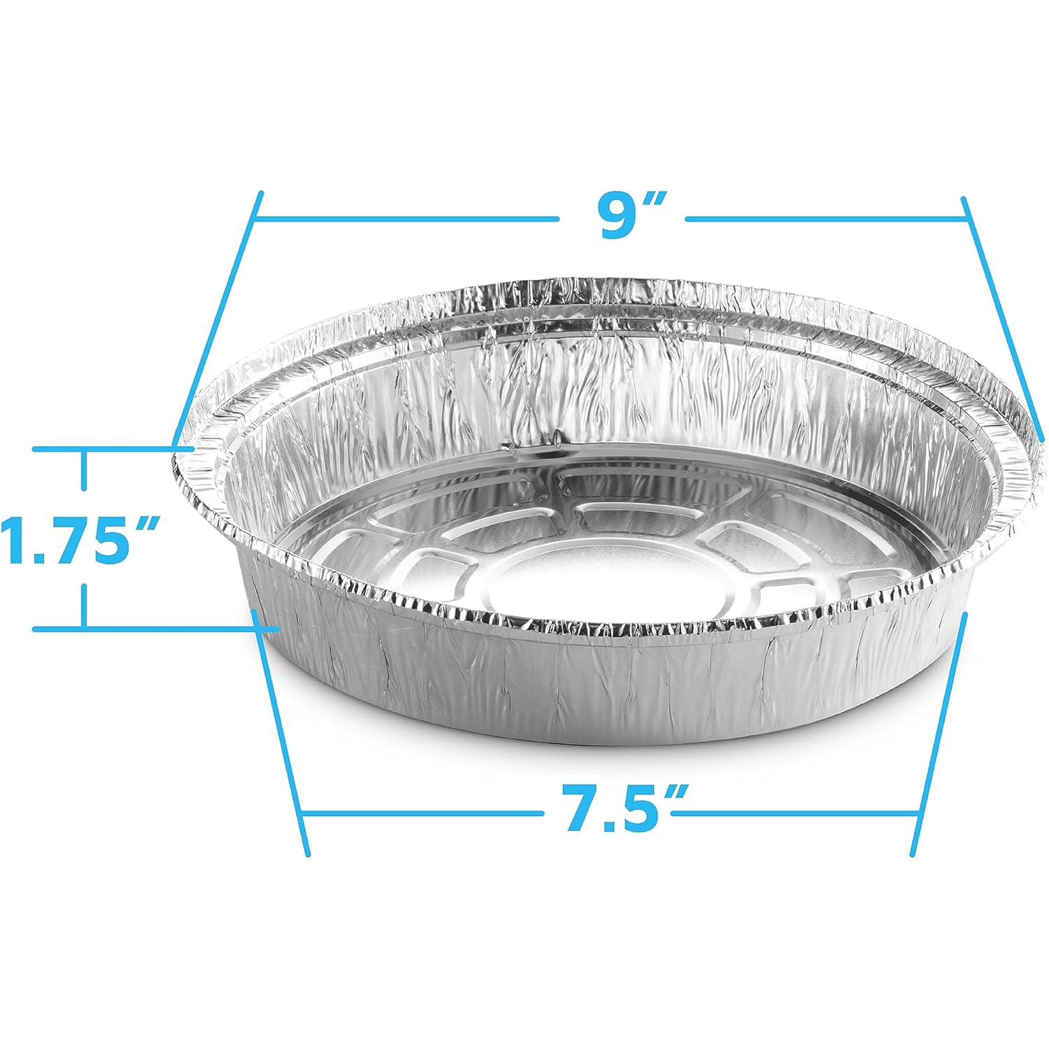 MontoPack 9” Round Aluminum Foil Pans with Clear Lids | Disposable Containers with Straight Walls for Storing, Baking, Meal Prep & Reheating | Freezer & Oven Safe, Recyclable | 40 Pack of Tins