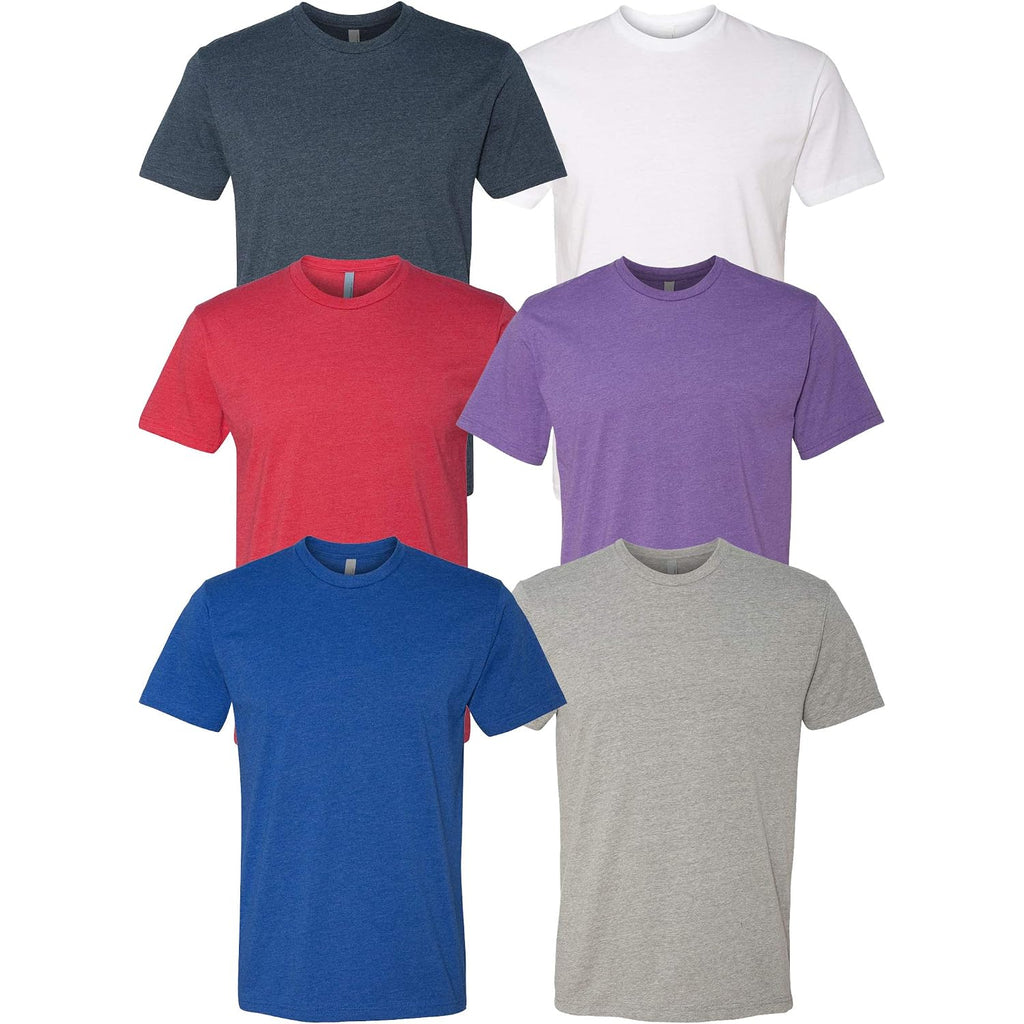 Next Level Apparel 6210 Men'S T-Shirts, Unisex Cvc Cotton Blend Bulk Undershirt 6-10 Pack – Custom Color Set - Remera Para Hombre Multicolored