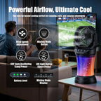 Misting Fan Portable, 27600Mah Battery Powered Fan, 2L Portable Mister Fan With 4 Wind Speeds, Timer Function, Rgb Ambient Light, 120° Auto Oscillation & Grip Handle For Camping Beach Patio( Black)
