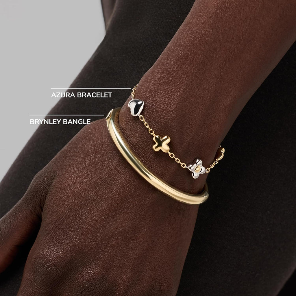 Ana Luisa Gold Bracelets for Women - Sterling Silver, 14K Gold Plated Dainty Chain with Pearl, Heart & Flower, Cuff Bracelet Styles for Daily Wear - Hypoallergenic, Water-Resistant, Tarnish-Free