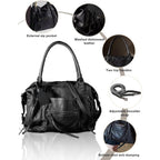 Women's Large Tote Bag City Tote Bag Purse with Zipper Women Vegan Leather Hobo Handbags with Adjustable Strap