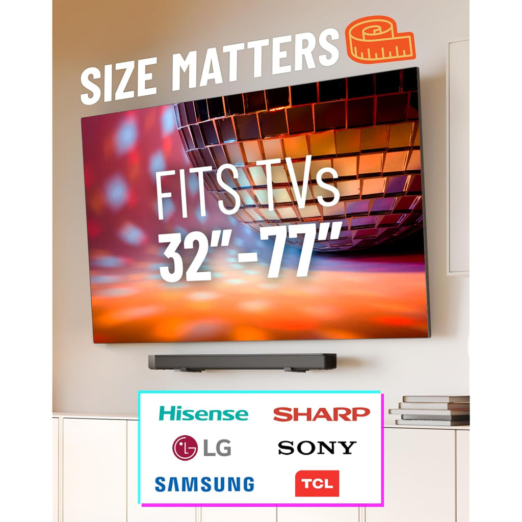 Echogear No Stud Tv Mount For Drywall - Slim No Drill Design Holds Tvs Up To 100Lbs With Nails - Easy Studless Install With No Drill Needed