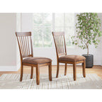 Signature Design By Ashley Berringer Dining Chairs Set Of 2, Classic Wood Spindle-Back Design, Cushioned Microfiber Seat, Rustic Finish For Kitchen & Dining Room Chair, Walnut