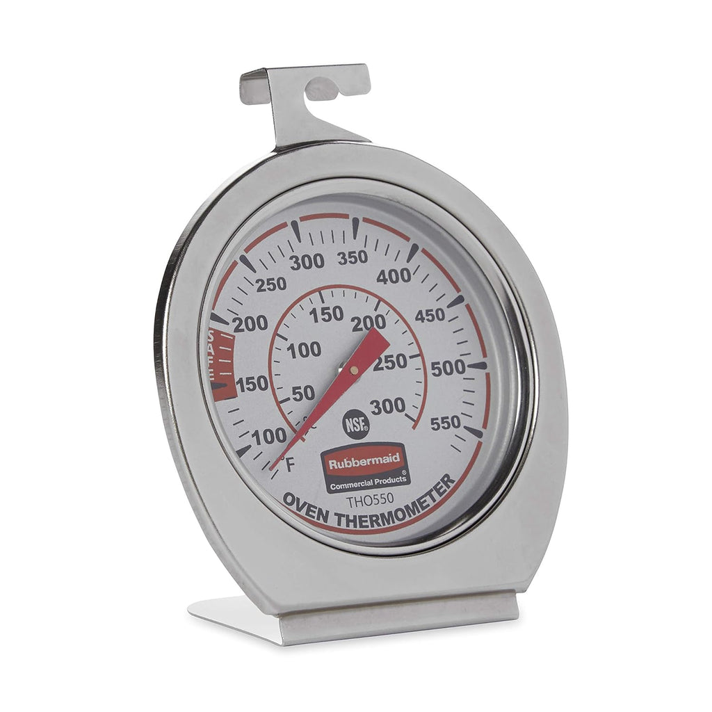 Rubbermaid Commercial Products Stainless Steel Monitoring Thermometer, Safe For Inside Oven/Grill/Smoker, 60-580°F Range, Easy To Read Food Thermometer For Food Resturant/Home Cooking