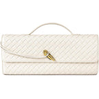 Joryin Woven Purse for Women Evening Clutch Woven Leather Handbags Crossbody Bag Purse Formal Evening Bag, Vegan Leather
