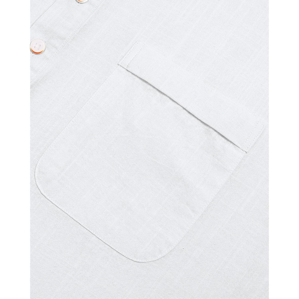 J.Ver Men'S Cotton Linen Long Sleeve Shirts Casual Button Down Banded Collar Shirt Beach Summer Tops With Pocket