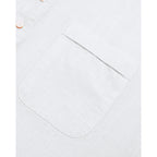 J.Ver Men'S Cotton Linen Long Sleeve Shirts Casual Button Down Banded Collar Shirt Beach Summer Tops With Pocket
