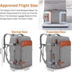 Lumesner 40L Expandable Carry On Travel Backpack With 4 Packing Cubes | Flight Approved, Fits 17 Inch Laptop, Water-Resistant, Suitcase Backpack, Business Weekender Luggage, Gift For Men & Women
