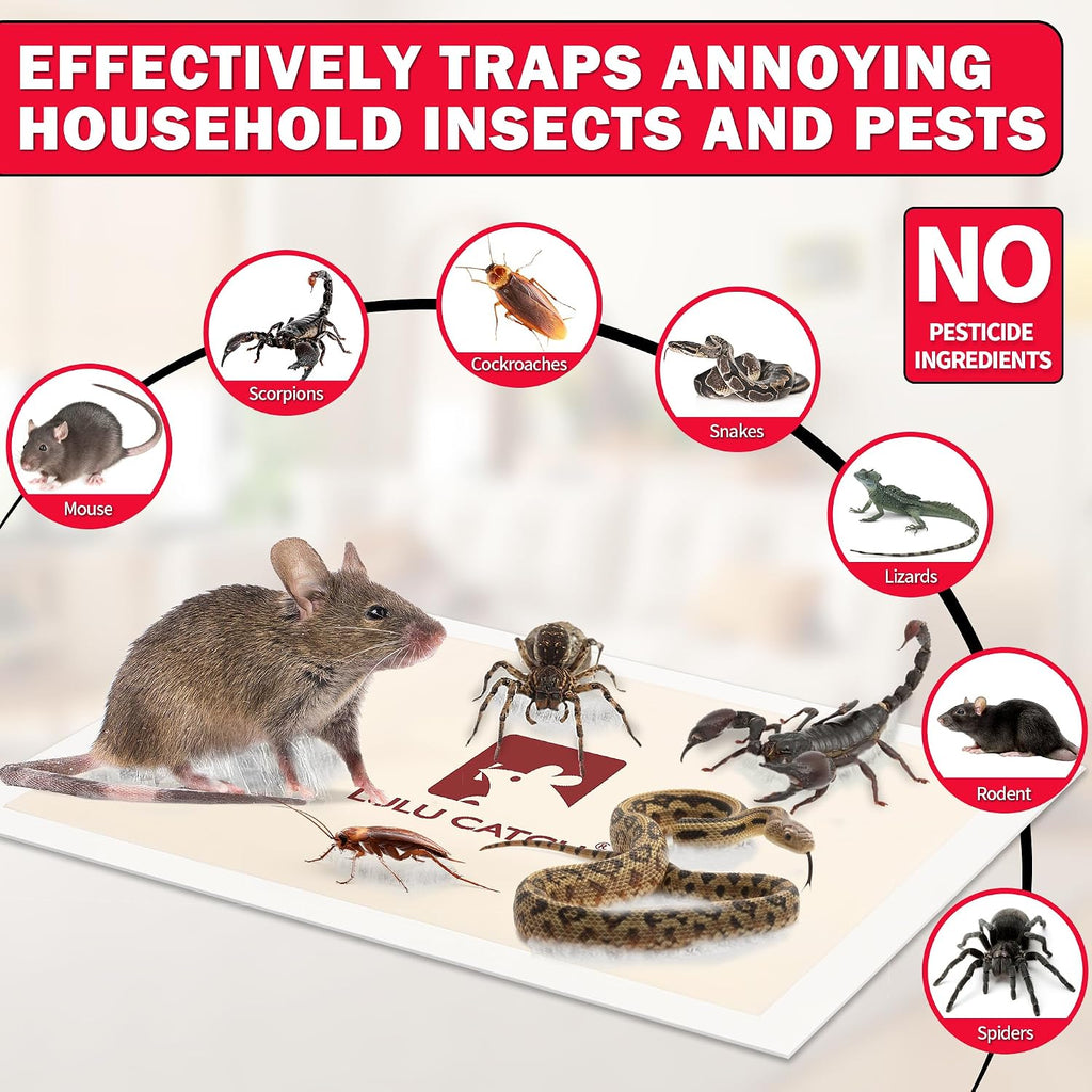 Mouse Traps, 20 Pack Pre-Baited Sticky Mouse Traps Indoor For Home, Non-Toxic Bulk Sticky Pads, Glue Traps For Rats, Bugs, Spider, Mice, Cockroach, Pet Safe, Easy To Use