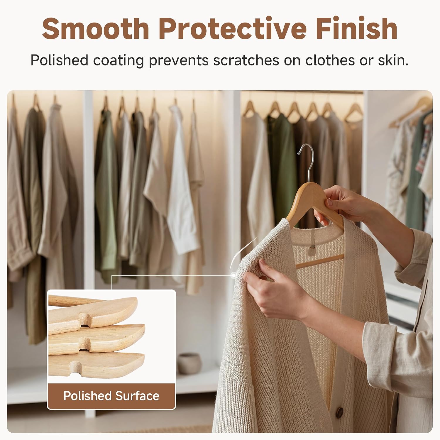 Storageworks Wooden Coat Hangers, 20 Pack Heavy Duty Clothes Hanger, Wood