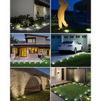 Btfarm 16 Pack Solar Lights Outdoor, 8 Led Solar Ground Lights Ip65 Waterproof Flat Solar Disc Light, Pathway Lights For Garden Lawn Patio Yard Path Landscape, Cool White