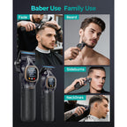 VGRPRO Professional Hair Clippers for Men, Professional Barber Clippers and Trimmer Set, Cordless Hair Clippers for Hair Cutting with Package Case, Powerful 9000 PRM Rechargable Electric Clippers