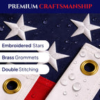 Premium 3X5 American Flags For Outside – Heavy Duty Nylon, Embroidered Stars & Sewn Stripes