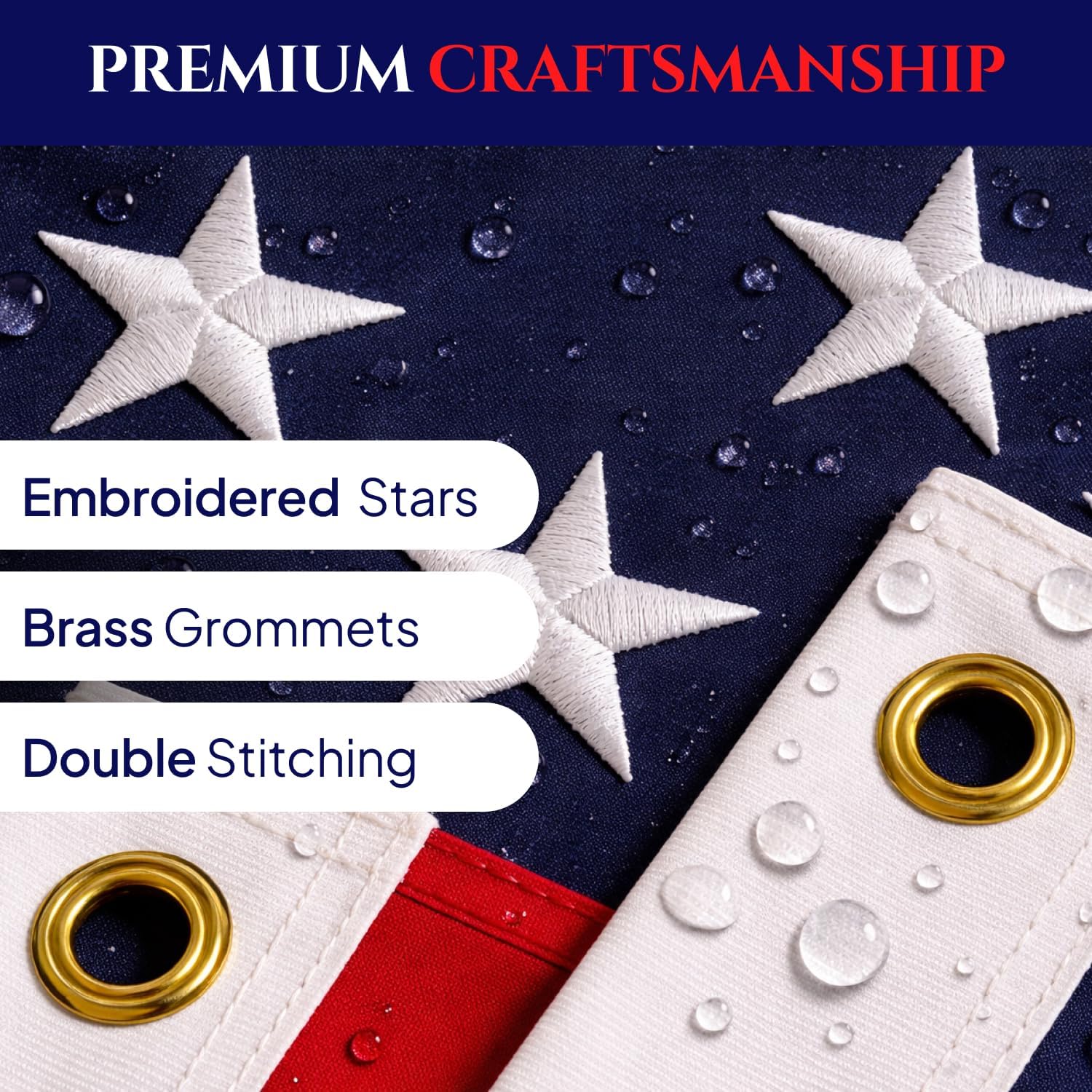 Premium 3X5 American Flags For Outside – Heavy Duty Nylon, Embroidered Stars & Sewn Stripes